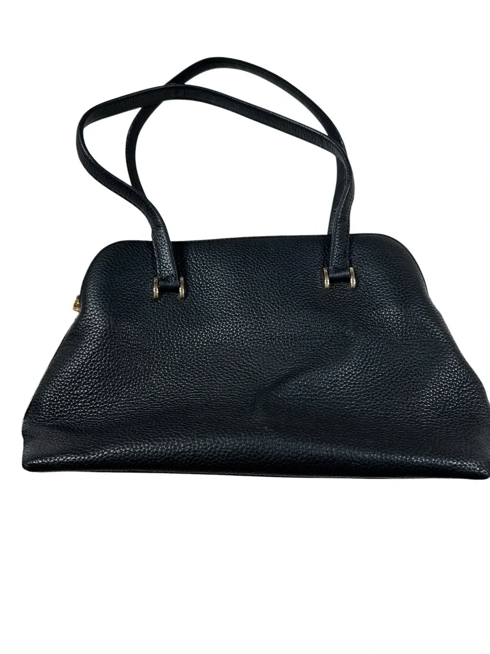 kate spade Black Pebbled Leather Shoulder Bag with Gold Hardware